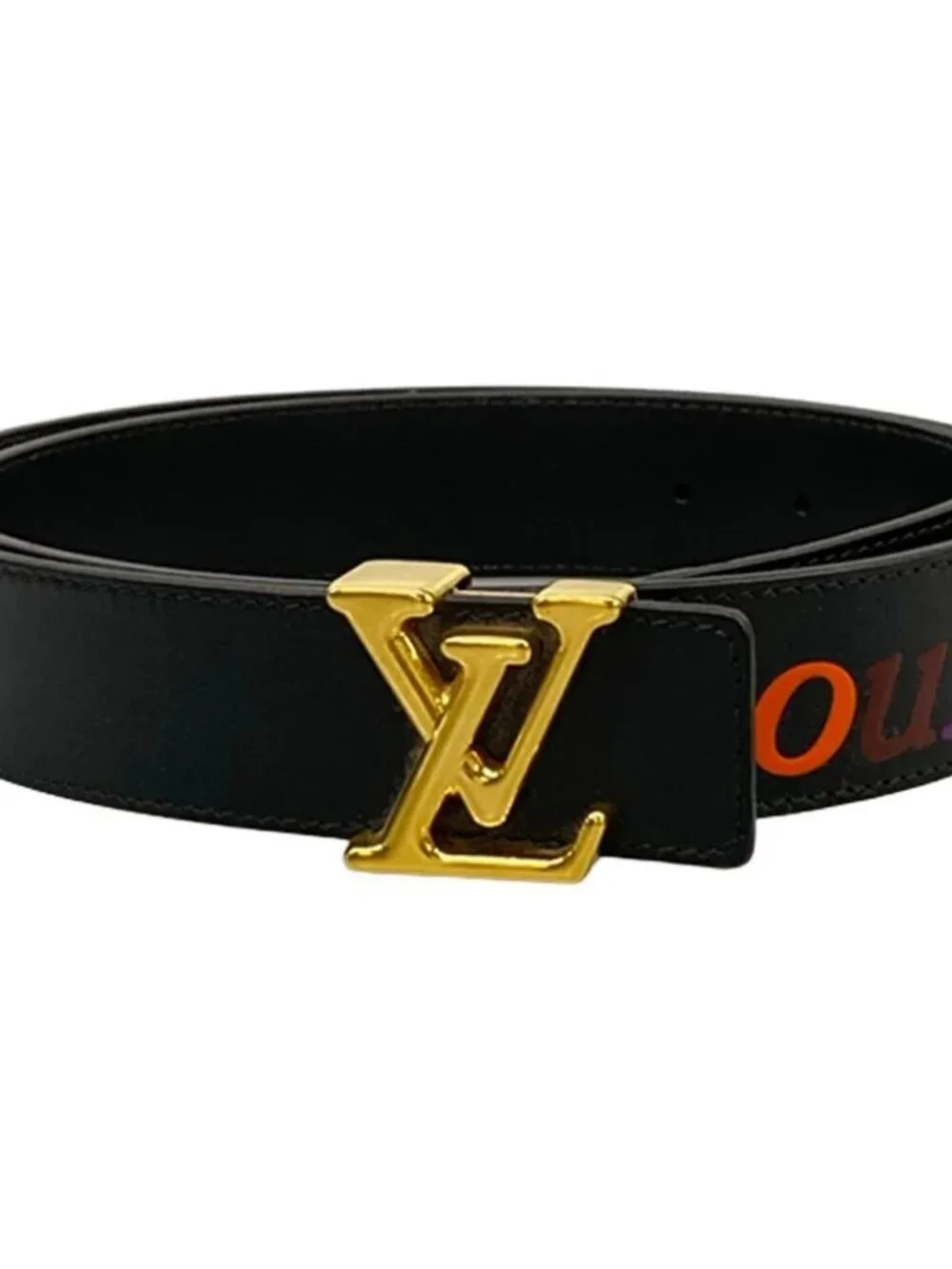 LOUIS VUITTON Patchwork Waves LV Circle  Damier Azur Canvas Belt